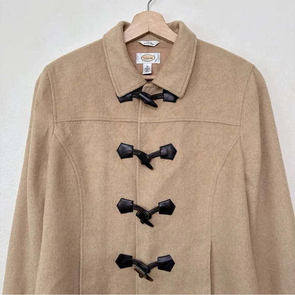 Talbots Womens 12 Pure Camel Hair Brown Short Peacoat Jacket - Picture 3 of 16
